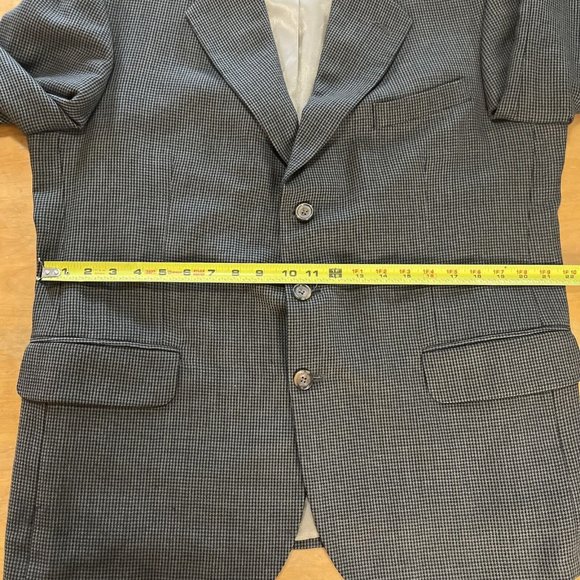 Oscar de la Renta 44S Brown check Plaid Suit Blazer Sports Jacket 3 Button Wool - Picture 7 of 13
